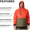 imageGrundens Neptune Armored Anorak Jacket  Outerwear for Fishing Wind and Weather Resistant Stain Resistant Medium DutyOrangeOlive