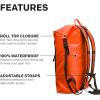 imageGrundns Bootlegger Roll Top Backpack  Waterproof 30L BlackRed Orange