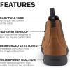 imageGrundns Cloud Cover Leather Boots  Waterproof Ankle Rain Boot Everyday Chelsea Boots Durable Safety Toe Non Slip Work ShoeOak Brown
