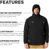 imageGrundns Cutter Jacket  Waterproof Packable Lightweight Rain and Wind Resistant Fishing Jacket for MenBlack