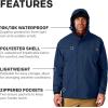 imageGrundns Cutter Jacket  Waterproof Packable Lightweight Rain and Wind Resistant Fishing Jacket for MenDark Navy