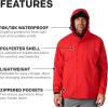 imageGrundns Cutter Jacket  Waterproof Packable Lightweight Rain and Wind Resistant Fishing Jacket for MenRed