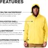imageGrundns Cutter Jacket  Waterproof Packable Lightweight Rain and Wind Resistant Fishing Jacket for MenYellow