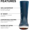 imageGrundns Mens 12 Deck Boot  Durable WaterproofNavy