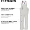 imageGrundns Mens Tourney Bib Fishing Pants  Durable WaterproofAbalone Grey