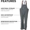 imageGrundns Mens Tourney Bib Fishing Pants  Durable WaterproofIron Grey