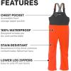 imageGrundns Mens Full Share Bib  Waterproof BreathableOrangeGrey