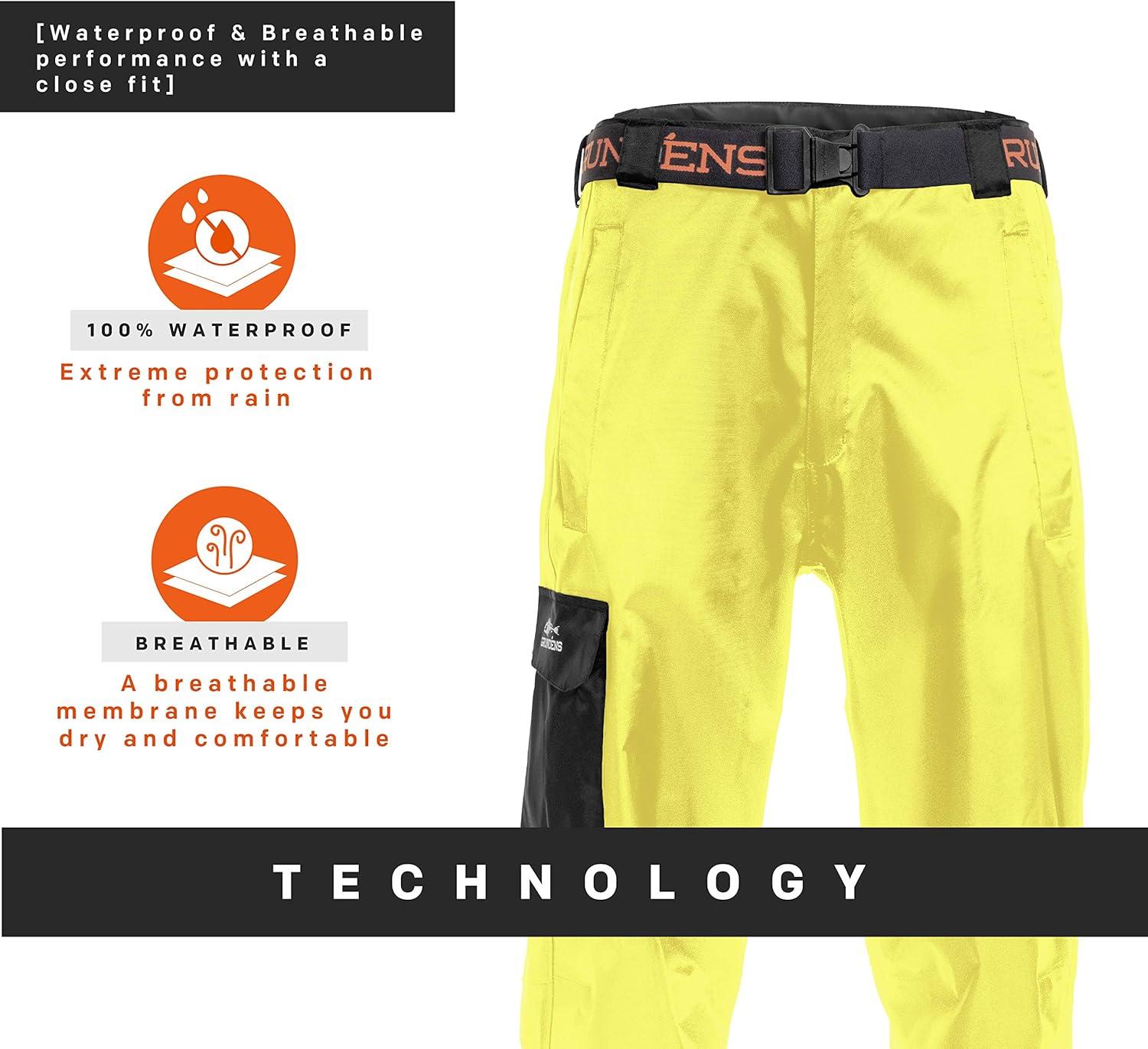imageGrundns Mens Weather Watch Pant Updated Waterproof StainResistantHi Vis Yellow