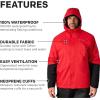 imageGrundns Mens Dreadnought Jacket  Waterproof ampamp Wind Resistant All Weather Commercial Fishing Jacket Medium DutyFlame Scarlet
