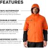 imageGrundns Mens Dreadnought Jacket  Waterproof ampamp Wind Resistant All Weather Commercial Fishing Jacket Medium DutyOrange
