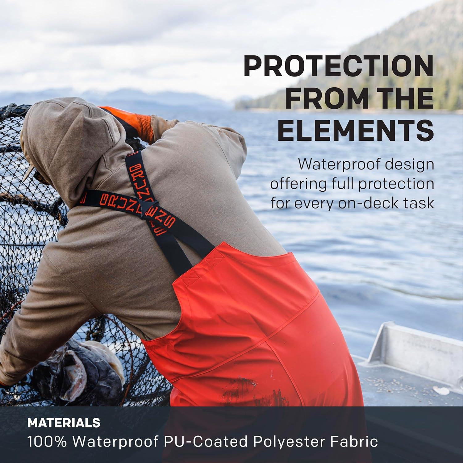 imageGrundns Mens Neptune Commercial Fishing Bib Pants Waterproof AdjustableGreen