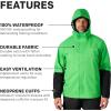 image:imageGrundns Mens Dreadnought Jacket  Waterproof amp Wind Resistant All Weather Commercial Fishing Jacket Medium DutyTurtle Grass