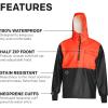 image:imageGrundens Mens Neptune Commercial Fishing Pullover Anorak  Waterproof Adjustable Orange 4XLarge