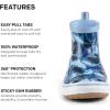image:imageGrundns Kids Guppy Rain Boots  Lightweight Rubber Waterproof Kids and Toddlers Shoes EasyOn Loop Girls Rain Boots and Boys Rain BootsBlue Fish Camo