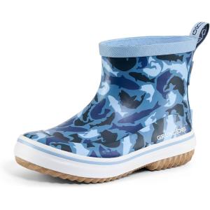 image:imageGrundns Kids Guppy Rain Boots  Lightweight Rubber Waterproof Kids and Toddlers Shoes EasyOn Loop Girls Rain Boots and Boys Rain BootsBlue Fish Camo