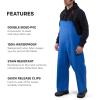 image:imageGrundns Mens Shoreman Bib Pants  StainResistant Waterproof Seafood Processing Bibs Ocean Blue 3XLarge